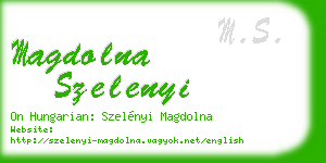 magdolna szelenyi business card